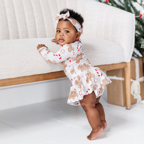 Baby Kids Bamboo Pajamas — Baking Spirits Bright Ruffle Dress — Image 7