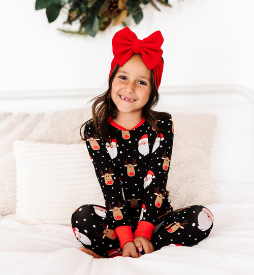 Baby Kids Bamboo Pajamas — Snow Ho Ho Two-Piece Pajama Set — Image 15