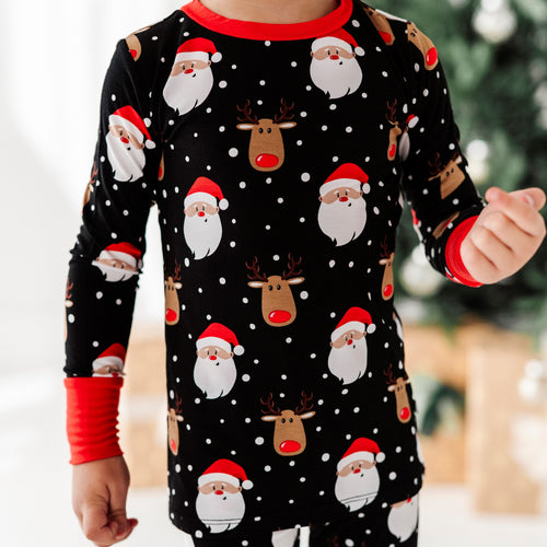 Baby Kids Bamboo Pajamas — Snow Ho Ho Two-Piece Pajama Set — Image 16