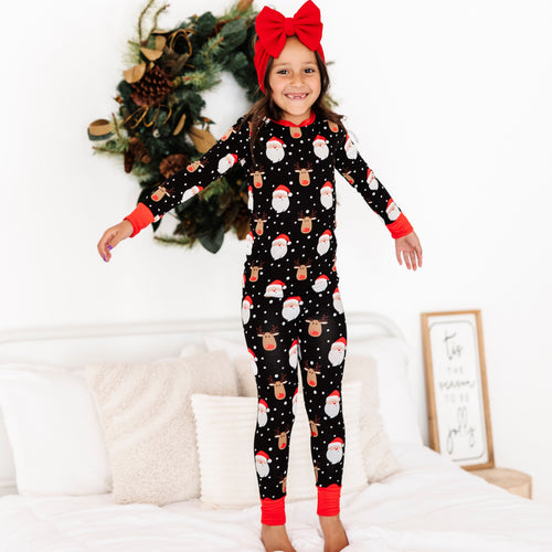 Baby Kids Bamboo Pajamas — Snow Ho Ho Two-Piece Pajama Set — Image 21