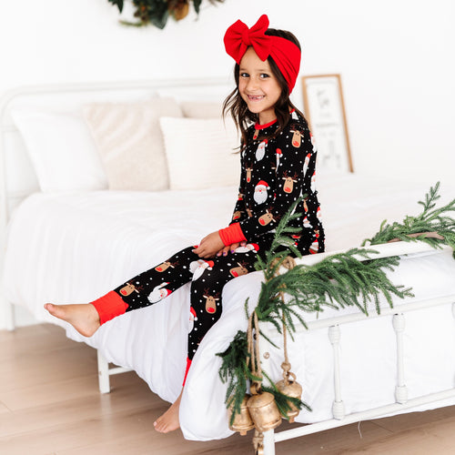 Baby Kids Bamboo Pajamas — Snow Ho Ho Two-Piece Pajama Set — Image 24