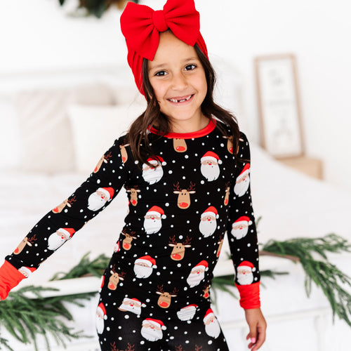 Baby Kids Bamboo Pajamas — Snow Ho Ho Two-Piece Pajama Set — Image 25