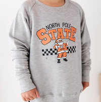 Baby Kids Bamboo Pajamas — North Pole State Crew Neck Sweatshirt — Image 1