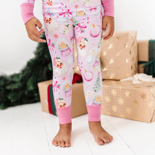 Baby Kids Bamboo Pajamas — Merry Little Pinkmas Two-Piece Pajama Set — Image 5
