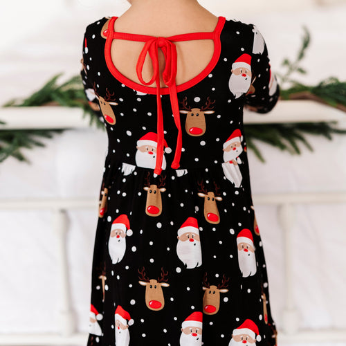 Baby Kids Bamboo Pajamas — Snow Ho Ho Girls Dress and Shorts Set — Image 5