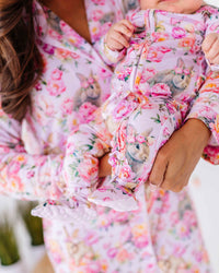 Baby Kids Bamboo Pajamas — Somebunny Special Ruffle Footie — Image 1