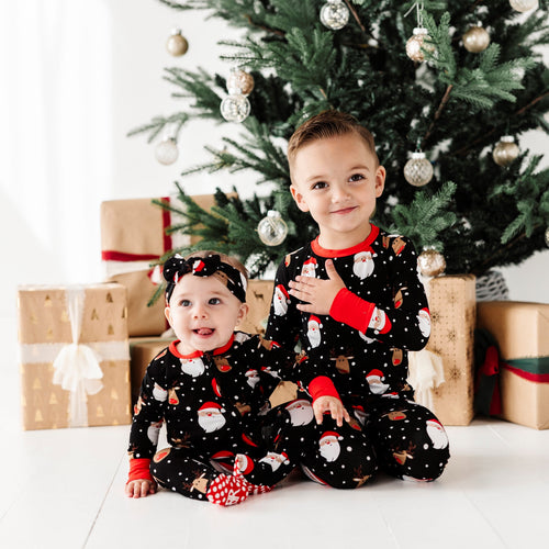 Baby Kids Bamboo Pajamas — Snow Ho Ho Two-Piece Pajama Set — Image 22