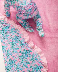 Baby Kids Bamboo Pajamas — Botanically Speaking Ruffled Minky Blanket — Image 1