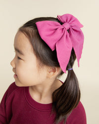 Baby Kids Bamboo Pajamas — Plum Pickin’ Woven Alligator Clip — Image 1