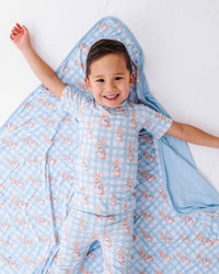 Baby Kids Bamboo Pajamas — Cottontail Cutie Bum Bum Blanket — Image 1