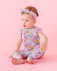 Baby Kids Bamboo Pajamas — Could've Pooled Me Cap Sleeve Romper — Image 1