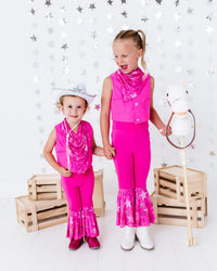 Baby Kids Bamboo Pajamas — Malibu Cowgirl 3 Piece Bell Bottom Set — Image 1