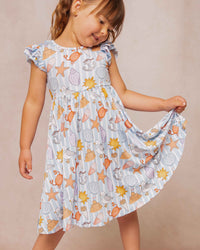 Baby Kids Bamboo Pajamas — Crabby & Cute Cap Sleeve Dress & Shorts Set — Image 1