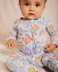 Baby Kids Bamboo Pajamas — Crabby & Cute Convertible Romper — Image 1