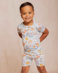 Baby Kids Bamboo Pajamas — Crabby & Cute Short Sleeve Two-Piece Pajama Shorts Set — Image 1