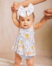 Baby Kids Bamboo Pajamas — Crabby & Cute Sleeveless Peplum Top & Bottoms Set — Image 1