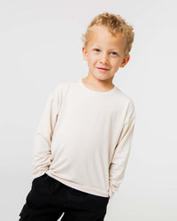 Baby Kids Bamboo Pajamas — Cream Puff Long Sleeve Shirt — Image 1