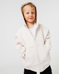 Baby Kids Bamboo Pajamas — Cream Puff Zip-Up Heavyweight Hoodie — Image 1