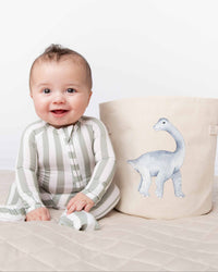 Baby Kids Bamboo Pajamas — Cuddle-saurus Basket — Image 1