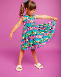 Baby Kids Bamboo Pajamas — Dead Serious Cap Sleeve Dress & Shorts Set — Image 1