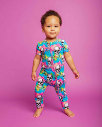 Baby Kids Bamboo Pajamas — Dead Serious Short Sleeve Romper — Image 1