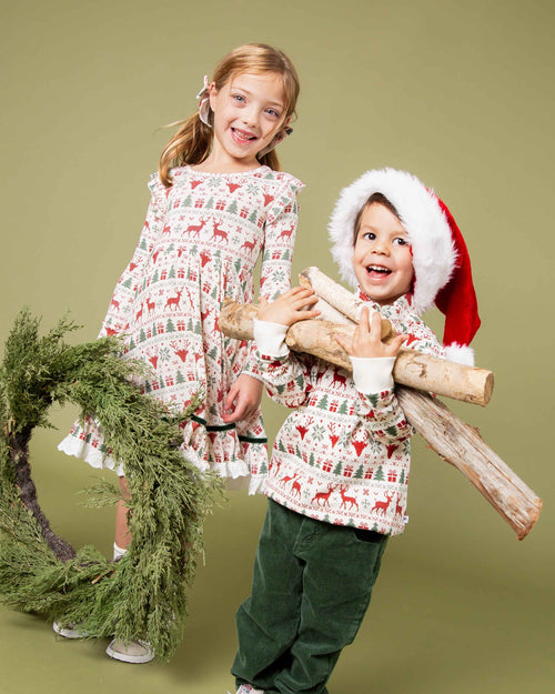 Baby Kids Bamboo Pajamas — Deer to Dream 1/4 Zip Pullover Sweatshirt — Image 6