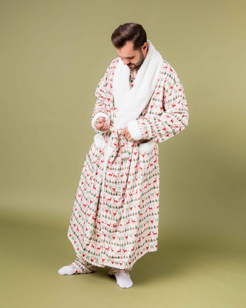 Baby Kids Bamboo Pajamas — Deer to Dream Adult Plush Robe — Image 2