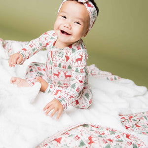 Baby Kids Bamboo Pajamas — Deer to Dream Bum Bum Blanket- Plush — Image 1