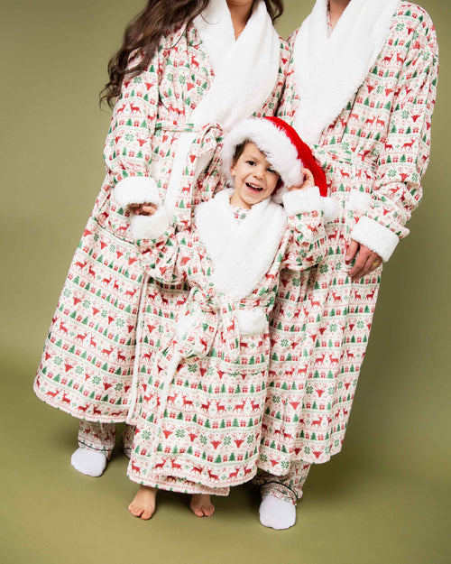 Baby Kids Bamboo Pajamas — Deer to Dream Kids Plush Robe — Image 4