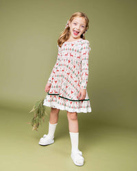 Baby Kids Bamboo Pajamas — Deer to Dream Long Sleeve Party Dress & Shorts Set — Image 1
