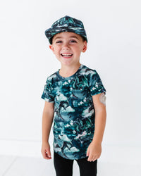Baby Kids Bamboo Pajamas — Dem Dragons T-Shirt — Image 1