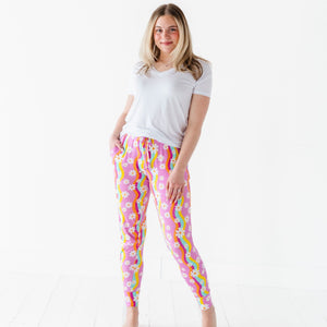 Baby Kids Bamboo Pajamas — Disco Daysies Women's Pants — Image 1