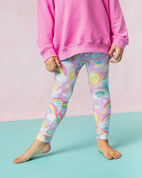 Baby Kids Bamboo Pajamas — Dream in Color Foldover Bamboo Leggings — Image 1