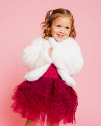 Baby Kids Bamboo Pajamas — Fur Jacket - Ivory — Image 1