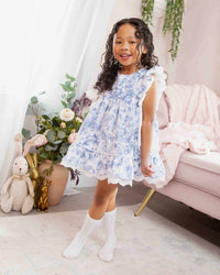 Baby Kids Bamboo Pajamas — Hoppy You're Hare Bow Dress — Image 1