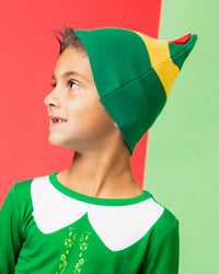 Baby Kids Bamboo Pajamas — Buddy The Elf™ Knitted Hat — Image 1