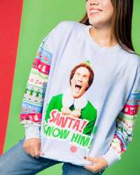 Baby Kids Bamboo Pajamas — Buddy The Elf™ Fair Isle Winter Wonderland Adult's Sweatshirt — Image 1