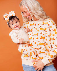 Baby Kids Bamboo Pajamas — Easy As Pie Women's Relaxed Crew Neck Sweatshirt — Image 1