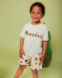 Baby Kids Bamboo Pajamas — The Very Hungry Caterpillar™ Short Sleeve T-Shirt & Shorts Set — Image 1