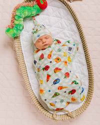 Baby Kids Bamboo Pajamas — The Very Hungry Caterpillar™ Swaddle & Beanie Set — Image 1