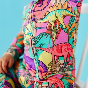 Baby Kids Bamboo Pajamas — Extra-roar-dinary Convertible Romper — Image 1