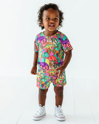 Baby Kids Bamboo Pajamas — Extra-roar-dinary T-Shirt & Shorts Set — Image 1