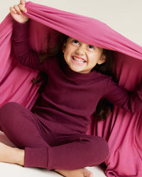 Baby Kids Bamboo Pajamas — Plum Pickin’ Bum Bum Blanket — Image 1