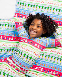 Baby Kids Bamboo Pajamas — Buddy The Elf™ Fair Isle Winter Wonderland Bum Bum Blanket - Plush — Image 1