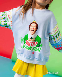 Baby Kids Bamboo Pajamas — Buddy The Elf™ Fair Isle Winter Wonderland Crew Neck Sweatshirt — Image 1