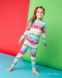 Baby Kids Bamboo Pajamas — Buddy The Elf™ Fair Isle Winter Wonderland Long Sleeve Pajama Set — Image 1