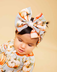 Baby Kids Bamboo Pajamas — Fall Era Biggie Bow — Image 1