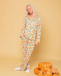 Baby Kids Bamboo Pajamas — Fall Era Women's Collar Shirt & Pants Pajama Set — Image 1