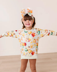 Baby Kids Bamboo Pajamas — Fall Or Nothing Crew Neck Sweatshirt — Image 1