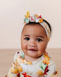 Baby Kids Bamboo Pajamas — Fall Or Nothing Headwrap — Image 1